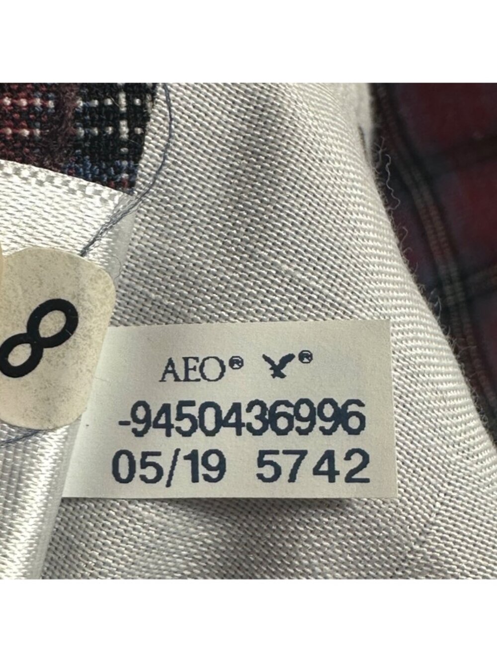 American Eagle Outfitters Hi-Rise Mini Skirt Plaid Maroon Black SZ 00 Preppy - Picture 8 of 12